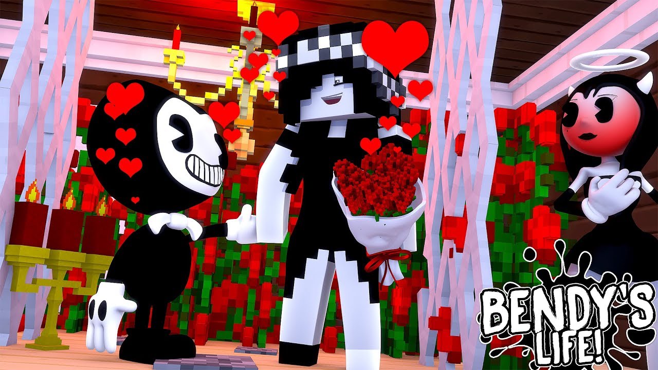 Minecraft BENDY'S LIFE - BENDY AND LEAH HAVE A SECRET WEDDING BEHIND ALICE ANGEL'S BACK!!!!