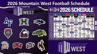 2026 Mountain West Football Schedule is Released