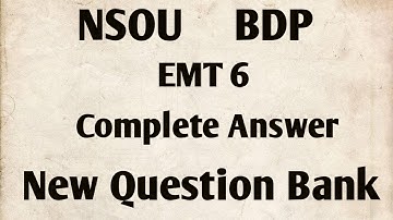 NSOU BDP EMT 6 Question Bank answer