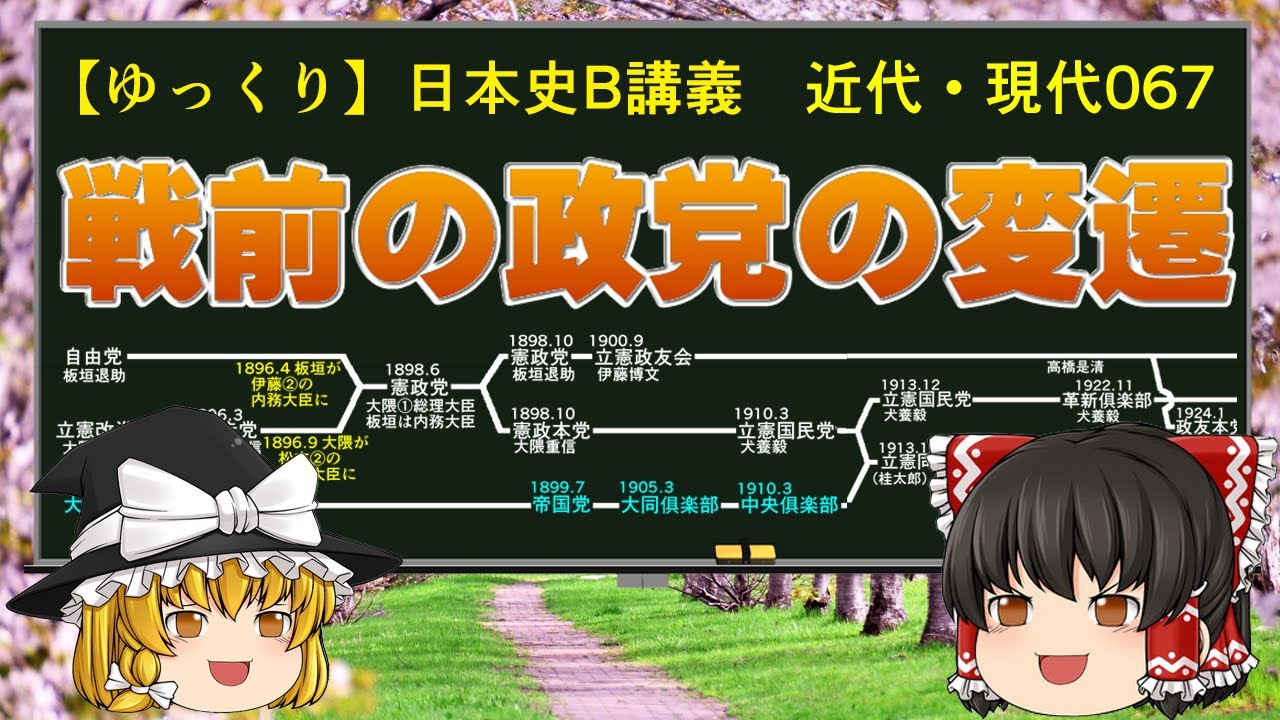 【ゆっくり歴史解説】日本史B講義 近代・現代067 戦前の政党の変遷 - YouTube