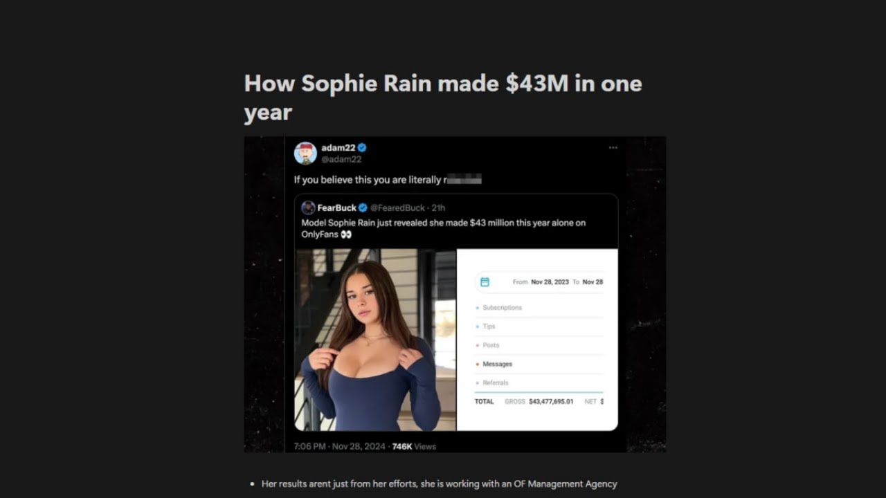 how sophie rain made $43M in one year - YouTube