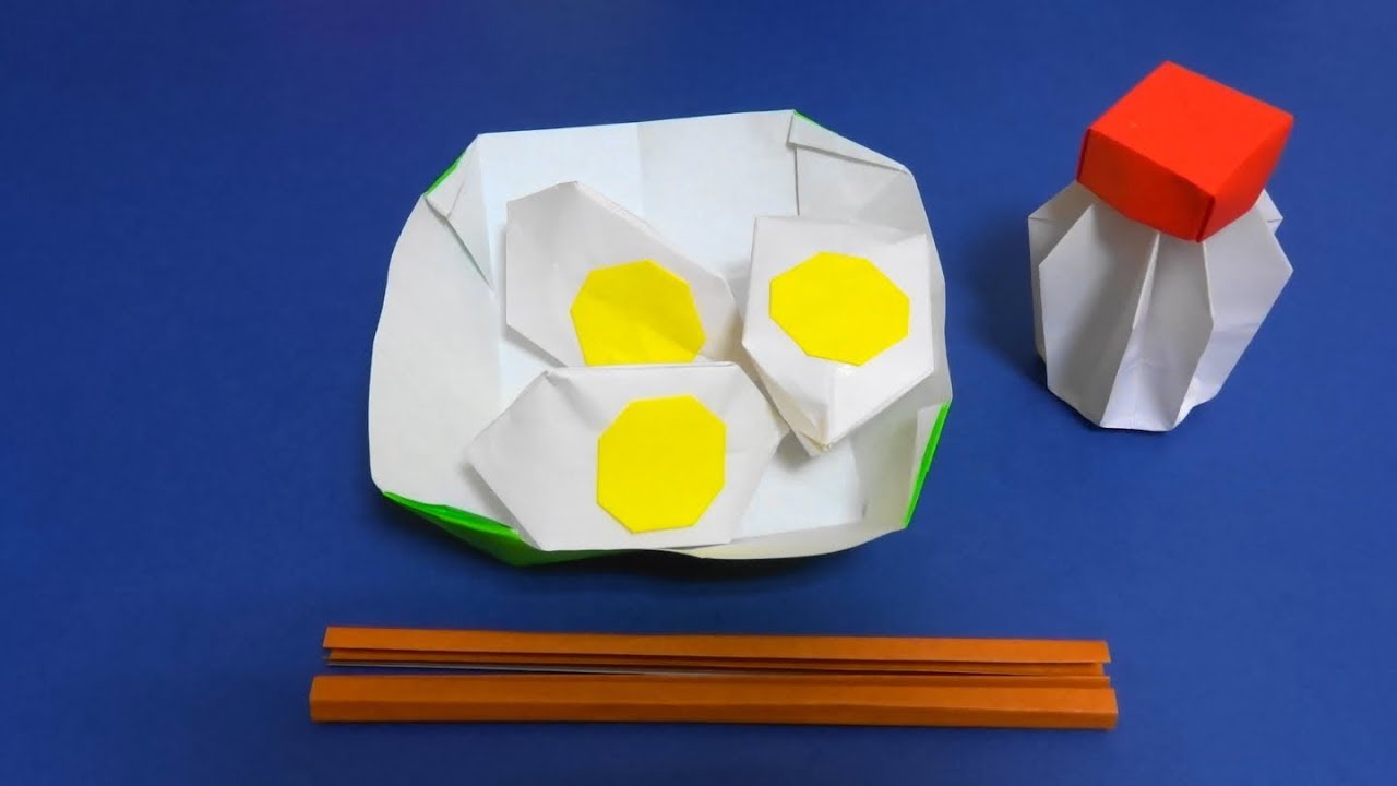 折り紙 ゆで卵1 2 Origami Boiled Egg1 2 Youtube