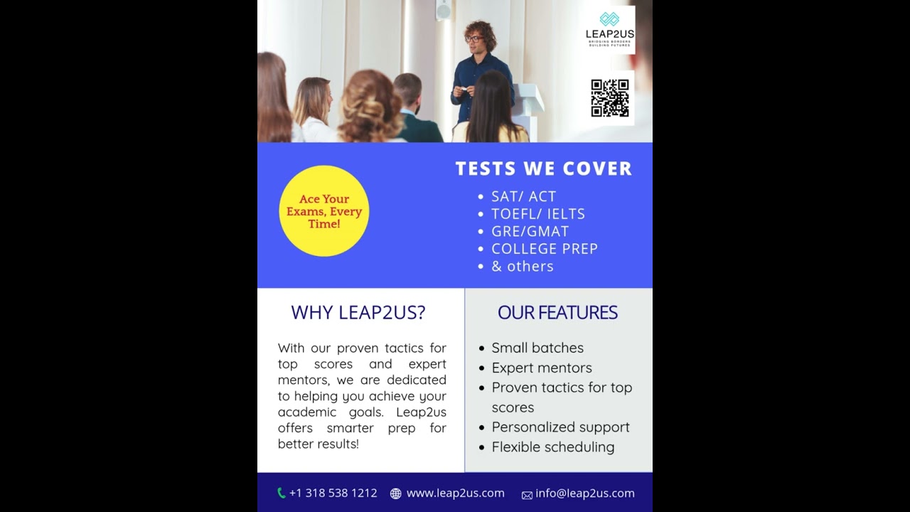 Ace Your Tests with Leap2us! | SAT, ACT, GRE, GMAT, TOEFL, IELTS & College Prep I LEAP2US