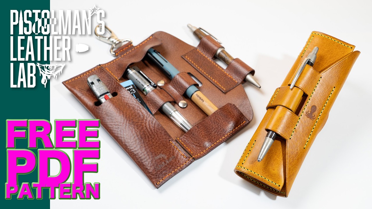 【FREE Pattern】スリムロールペンケース／SLIM ROLL PEN CASE【leather craft Tutorial】A4カットレザー１枚で出来るシリーズ #diy