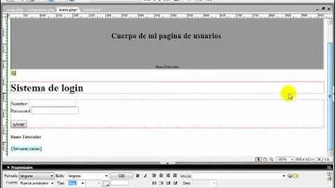 sistema login php en Dreamweaver