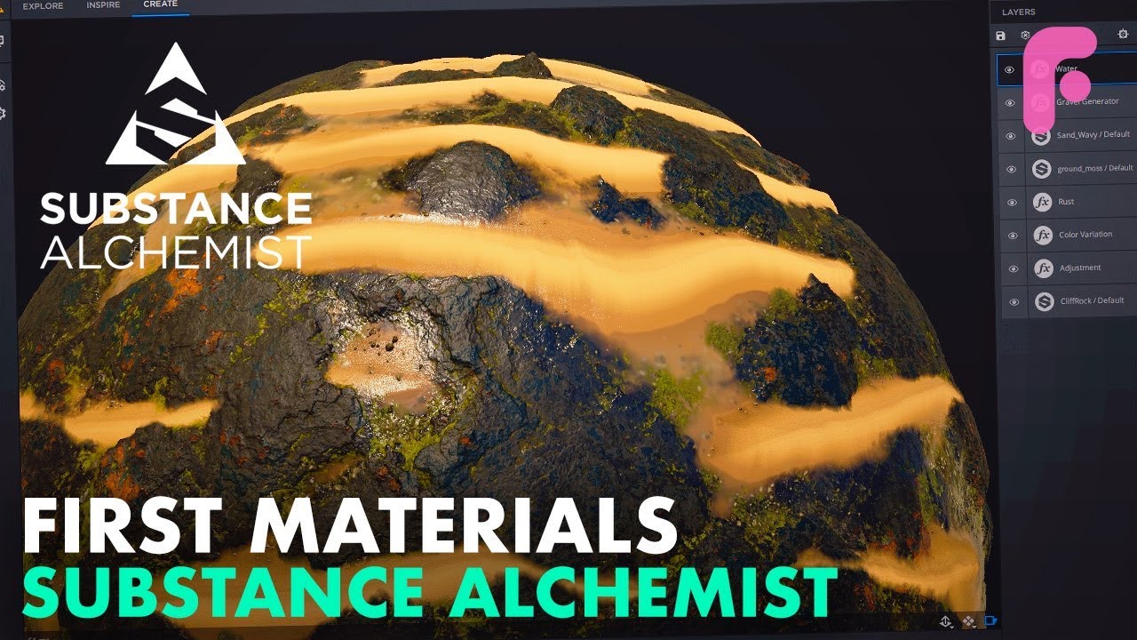 First material. Substance Alchemist. Substance Alchemist 2020.3.2. Значок Сабстенс алкхемист.