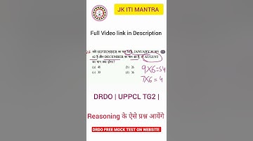 DRDO Ceptam 10 | UPPCL TG2 Reasoning Questions #drdo #shorts
