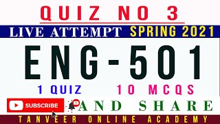 ENG501 Quiz 3 Spring 2021 Solution Live Attempt || ENG501 Quiz 3 2021