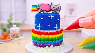 Rescue Smallest Kitten Cat and Make Cutest Nyan Cat Cake 🐱 Amazing Cake In Mini Kitchen for Cat