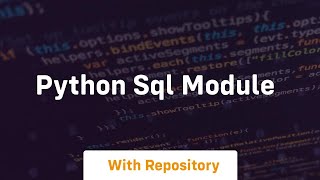 python sql module