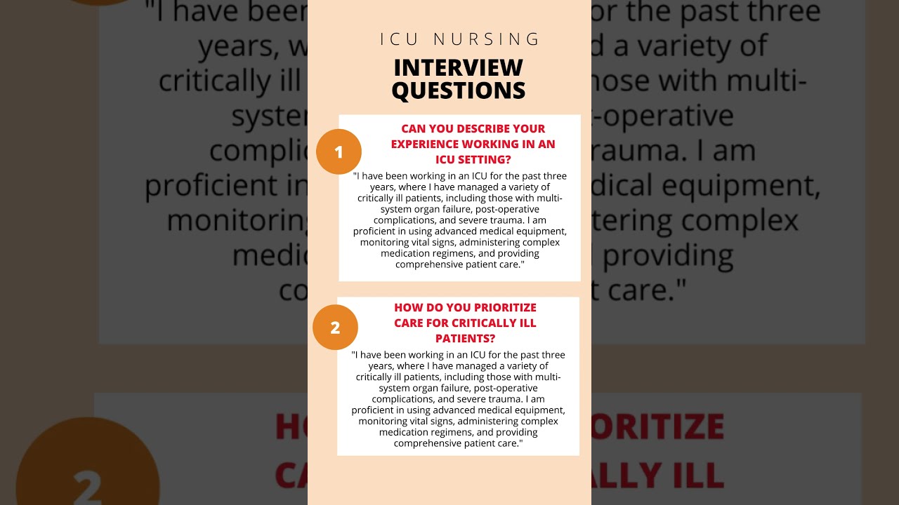 ICU Interview Questions And Answers Tips Critical Care Interviewquestions Icunursing