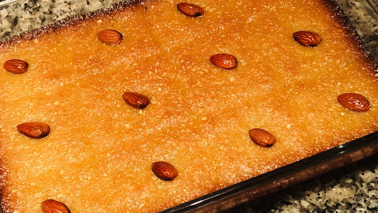 بسبوسة ساهلة و بنينة و و بطريقة ناجحة 💯 %/هريسة حلوّة /قلب اللوز hrisa hlowa/besbousa