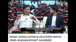 Aygip Genel başkanı sn.Murat Danacı Üniversite TV 'de Siyaset akademisi programının konuğu.oldu Resimi