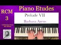 Prelude VII By Barbara Arens RCM 3 Piano Etudes 2022 Edition 