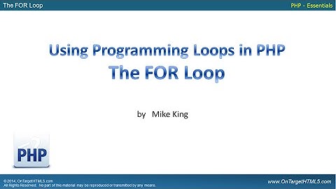 31020 - The FOR Loop in PHP