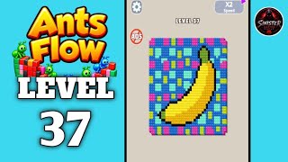 Ants Flow: Pixel Color Puzzle Level 37 Walkthrough Solution 