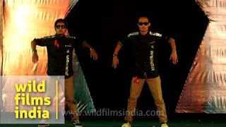 LTT crew or Dancing Devil dance group  performs at Panyor River Festival