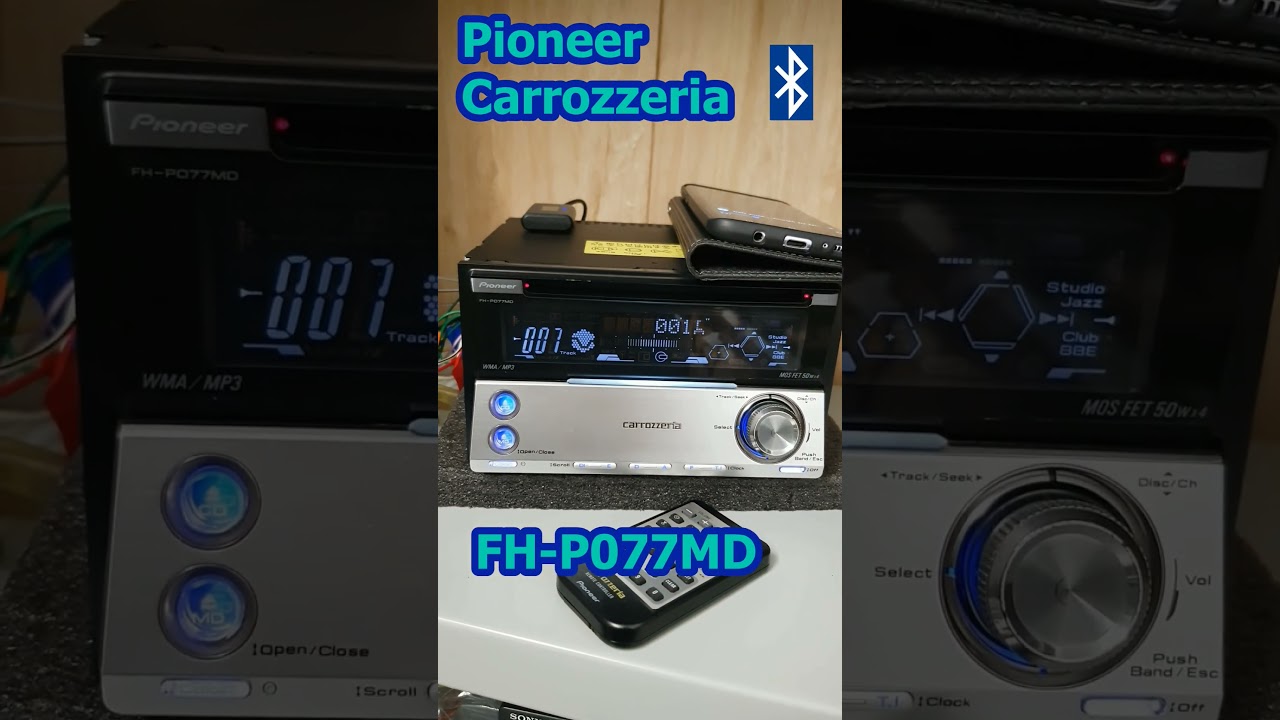 Pioneer Carrozzeria FH-P077MD 2Din Bluetooth CD MD Player Japan