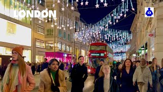 London Best Christmas Lights 2022 ⭐️ Oxford Street Christmas Shopping | London Walking Tour [4K HDR]