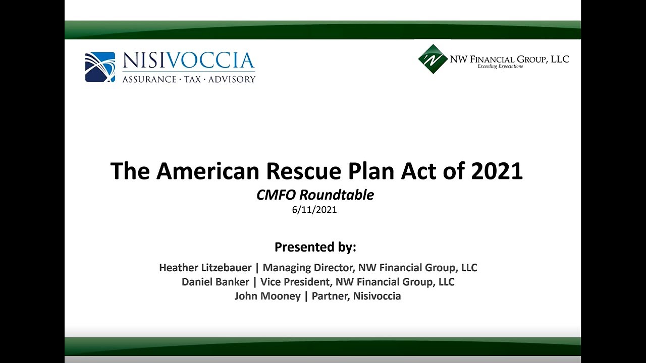CMFO Roundtable - The American Rescue Plan Act of 2021 - YouTube
