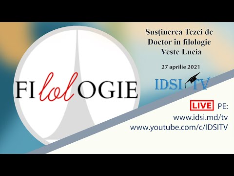 27.04.2021 | Susţinerea Tezei de Doctor în filologie - Veste Lucia