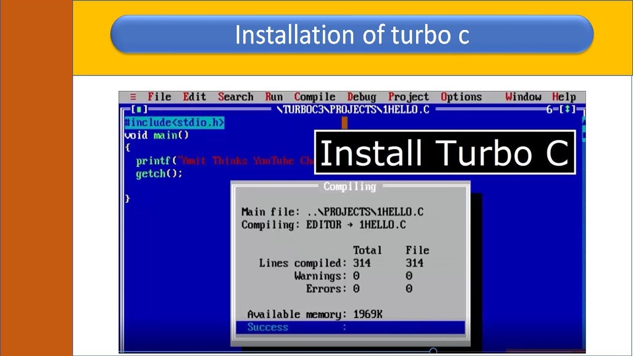 02 installation of turbo c || Telugu - YouTube