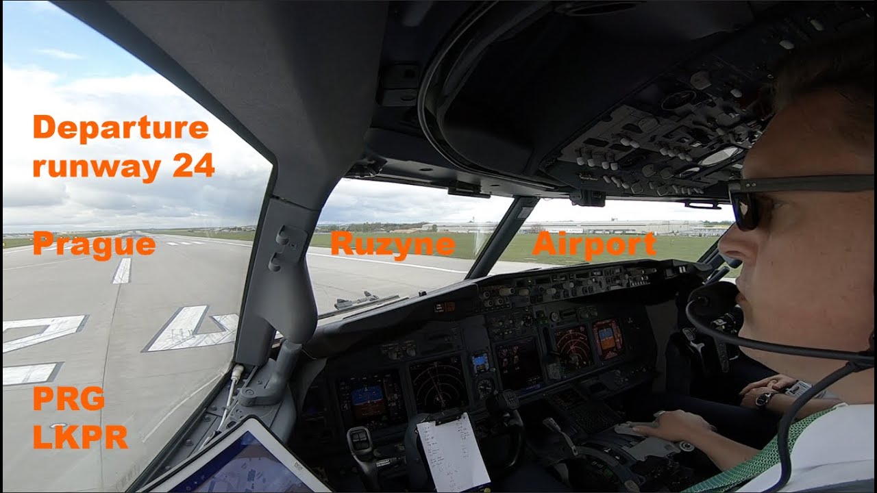 Departure from runway 24 Prague Ruzyne Airport (PRG LKPR).