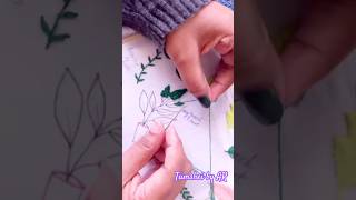 Series 1 part 9- leaf embroidery using “long french knot”#longfrenchknot #leafembroidery