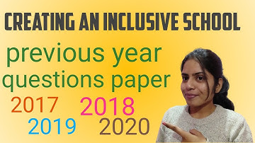 Creating An Inclusive School Previous Year Question Papers 2017, 2018, 2019, 2020|B.Ed 2nd Year|CCSU