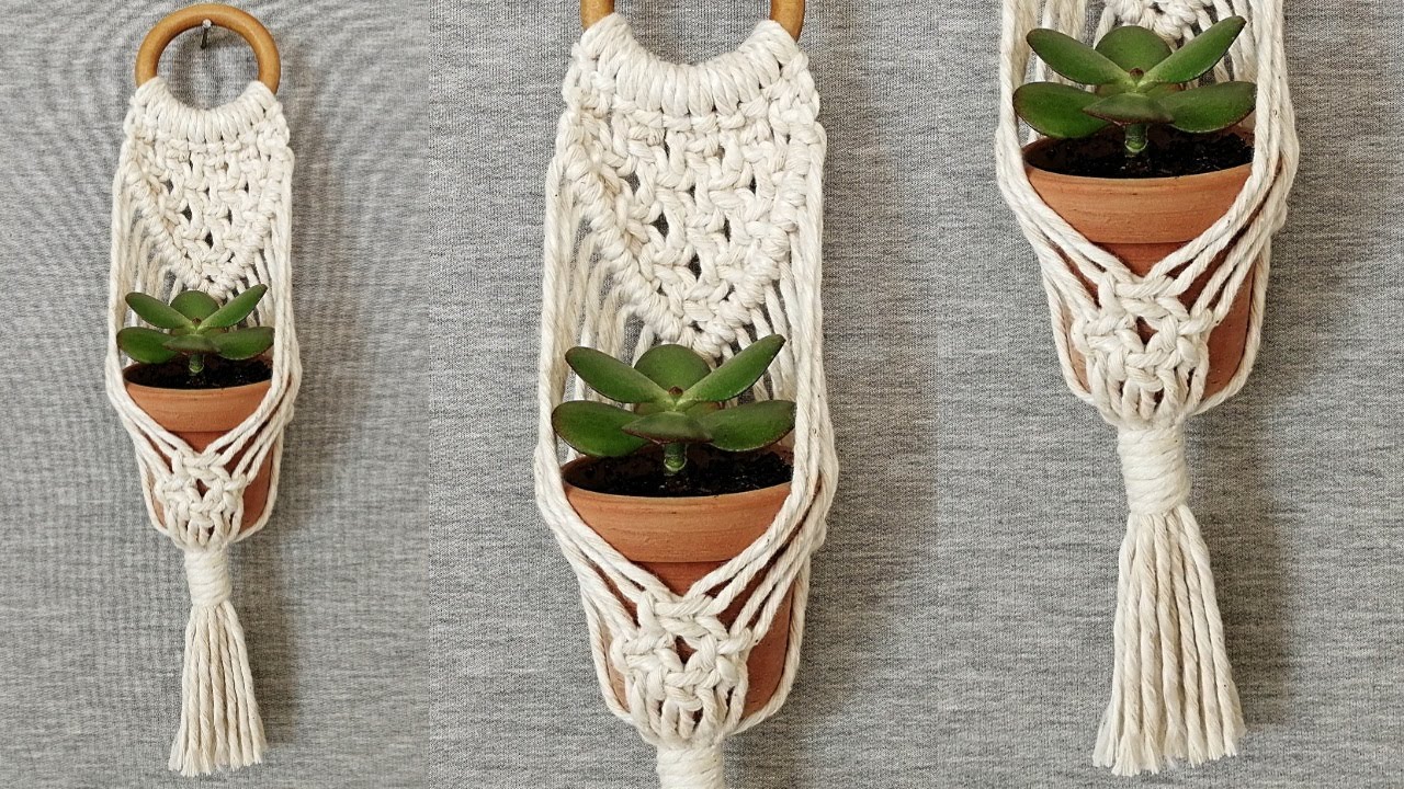 DIY mini PORTAMACETAS de MACRAME paso a paso (PRINCIPIANTES)/DIY Macrame  Plant Hanger for Beginners - YouTube