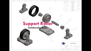 Basic modeling Support Roller in Solidworks - Part 1