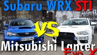 Drag Race 1/4 mile - Subaru WRX STI vs Mitsubishi Lancer Evo X
