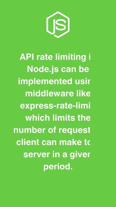 Implementing API Rate Limiting in Node.js - YouTube