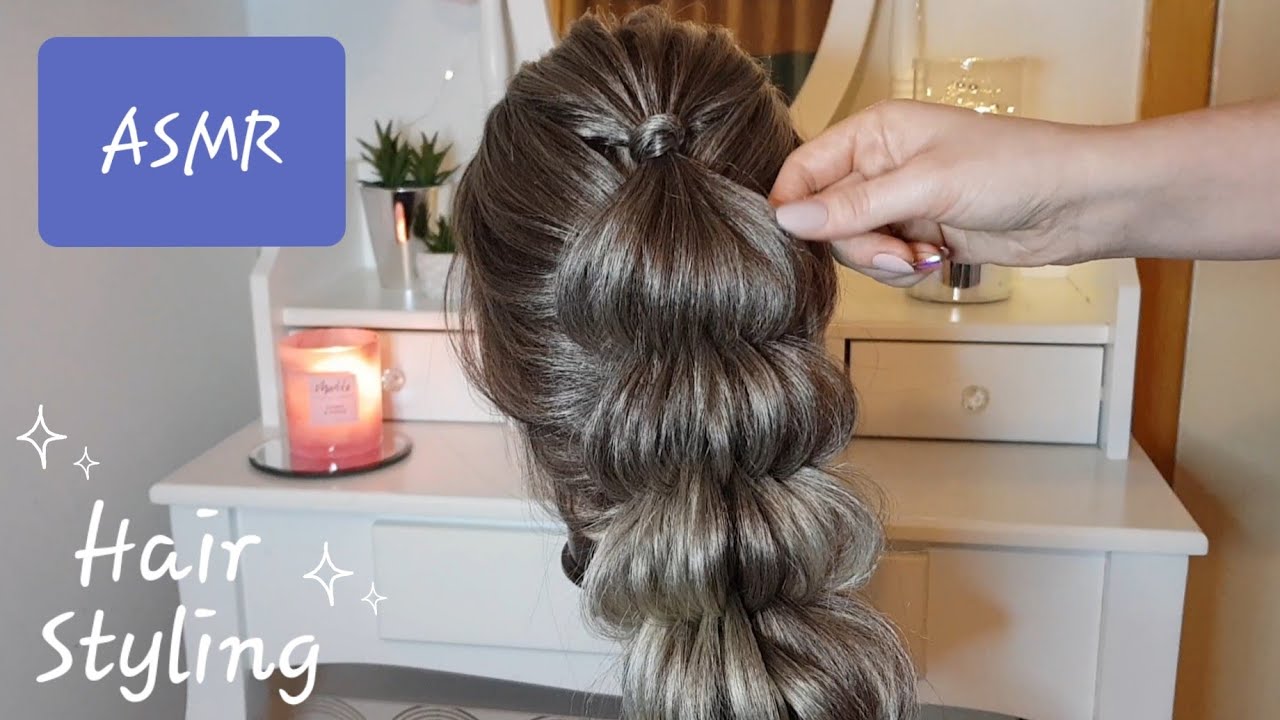 ASMR Hair styling - Tutorial - Intricate Style - Soothing For Sleep & Relaxation - New Model WHISPER
