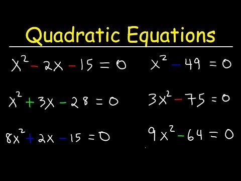 Video: Kas ir kvadrātvienādojuma piemērs?