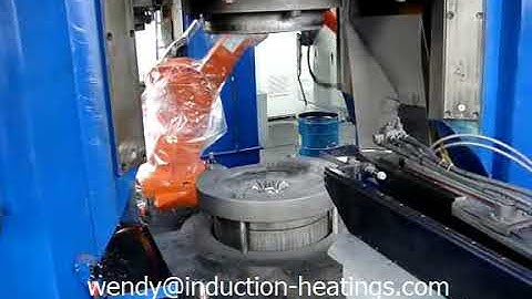 Auto parts forging by our induction heating machine & robot