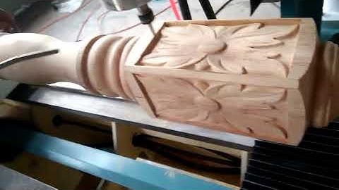 WS-L1530 WS-L1516 4 axis CNC Woodworking Lathe with single spindle double cutters