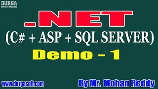 .NET (C# + ASP + SQL SERVER) tutorials || Demo - 1 || by Mr. Mohan Reddy On 16-11-2020 @6PM screenshot 4