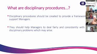 The disciplinary process – fair outcomes and low risk (Virtual Boardroom) - HR Recruit
