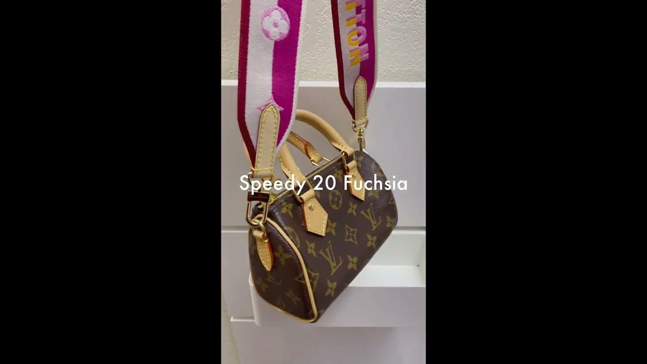 Louis Vuitton Monogram Speedy 20 strap mix and match options, model view  length advises 