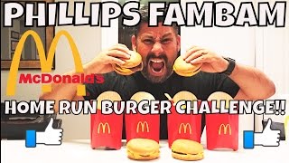 McDONALD'S HOME RUN BURGER CHALLENGE!! FATHER vs SON || PHILLIPS FamBam