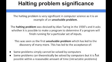 Algorithms - Halting problem significance