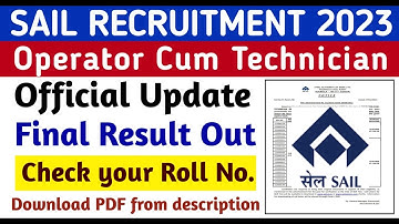 Sail Rourkela Result Out | SAIL OCTT Final Result Out | For All Branches | Sail Rourkela Recruitment