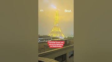 The Eiffel Tower was struck by lightning on Wednesday…