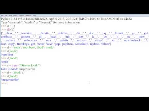 Python 3 Tutorial 11: Dictionaries Pt 1