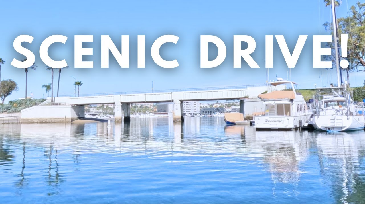 CALIFORNIA 4K - Driving a Boat around Newport Harbor - Scenic Water views and Sounds