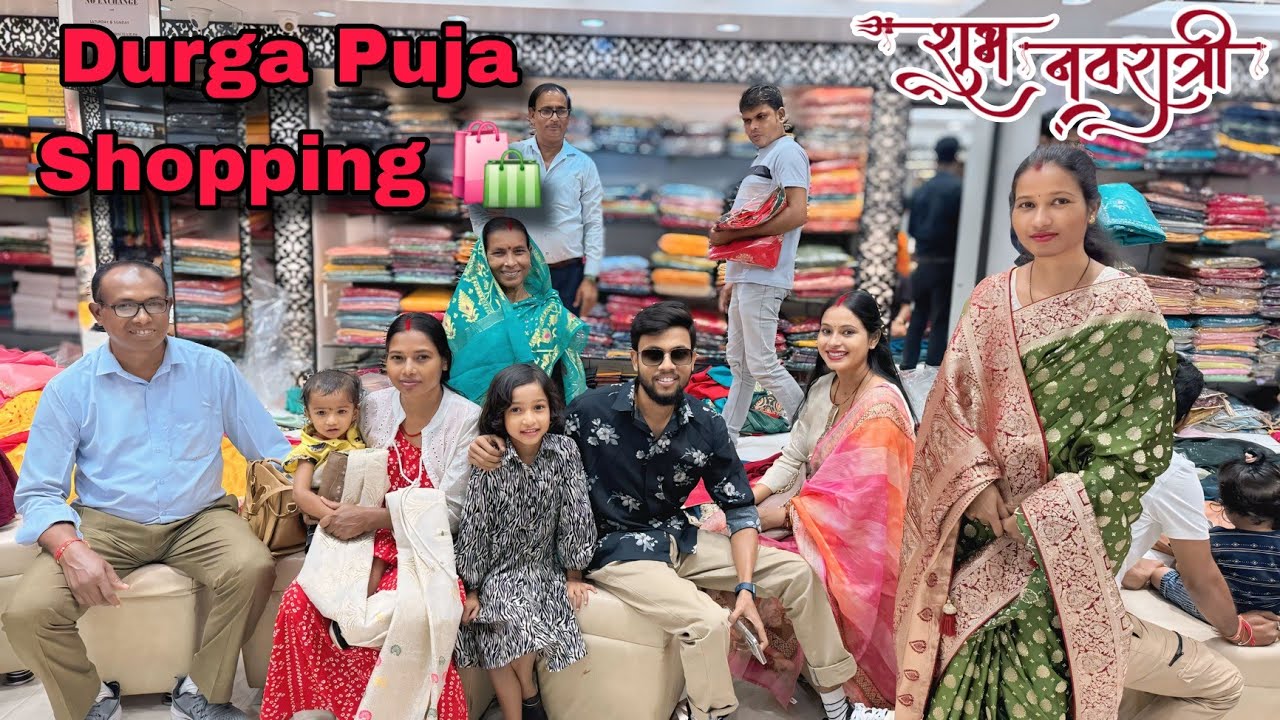 Papa ne karwaya Sare Beti Damad ko Durga Puja ka Shopping 🛍 🥳