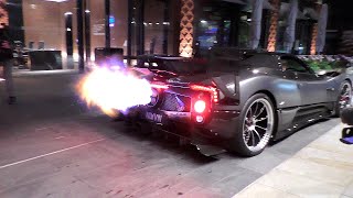 $6.5 Million Pagani Zonda Oliver Roadster SHOOTING FLAMES in Central London!