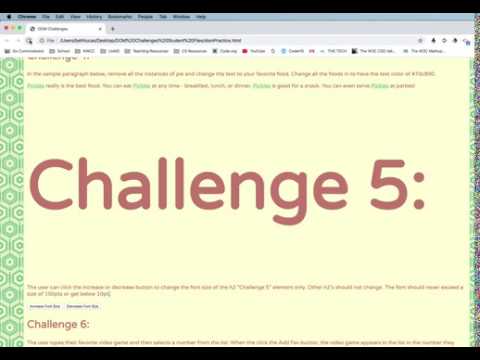 DOM Challenges - Challenge 5 Tutorial Part Two
