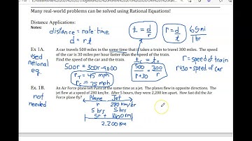 Unit 5 Day 5 Rational Equations & Applications Video Lesson